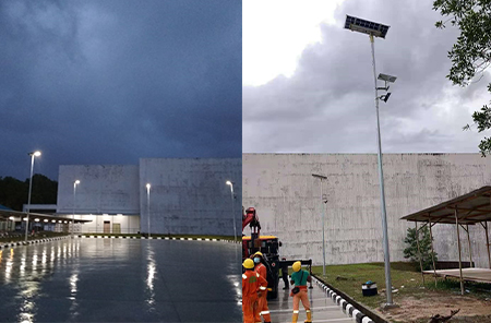 Parking Lot Solar Street Light Project in Brunei