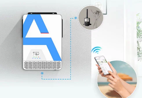 Optional WIFI monitoring function, you can check the running status of the hybrid inverter for solar system through APP at any time, and realize remote operation.